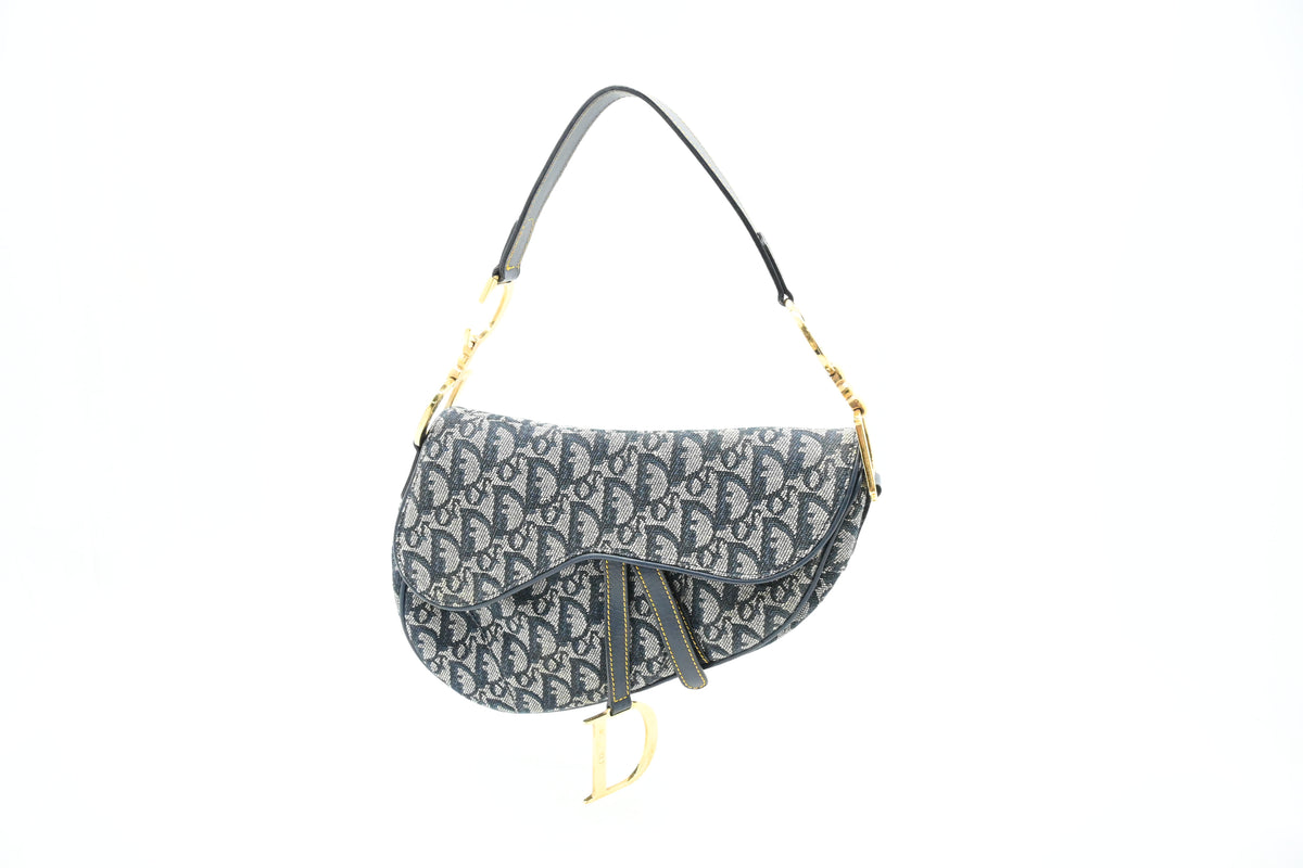 Dior Saddle Bag in Blue Oblique Canvas