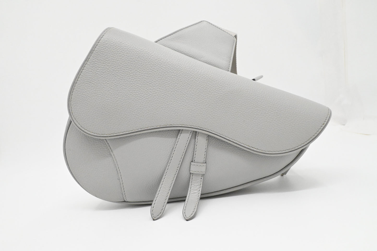 Dior Saddle Bag Crossbody in Gray Leather