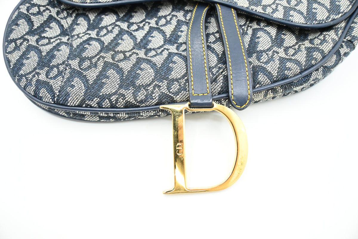 Dior Saddle Bag in Blue Oblique Canvas