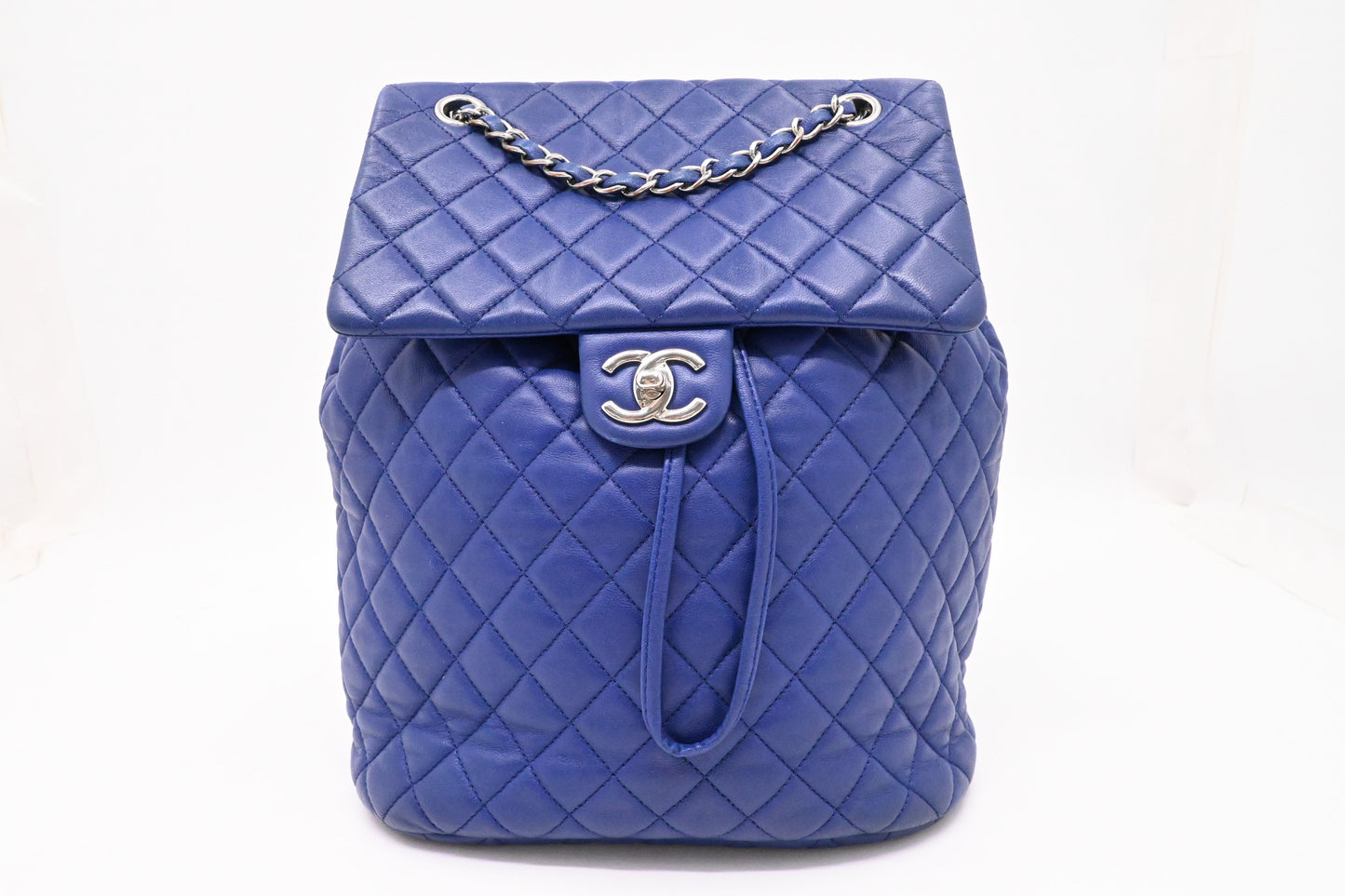 Chanel Urban Spirit Backpack in Blue Matelassé Leather