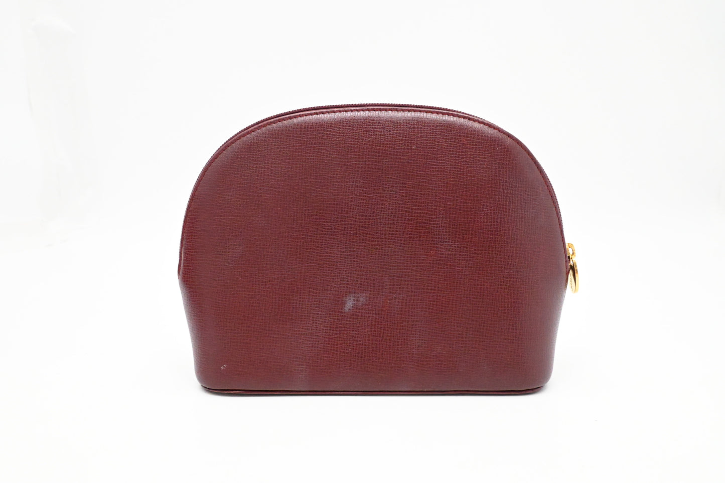 Cartier Cosmetics Pouch in Burgundy Leather