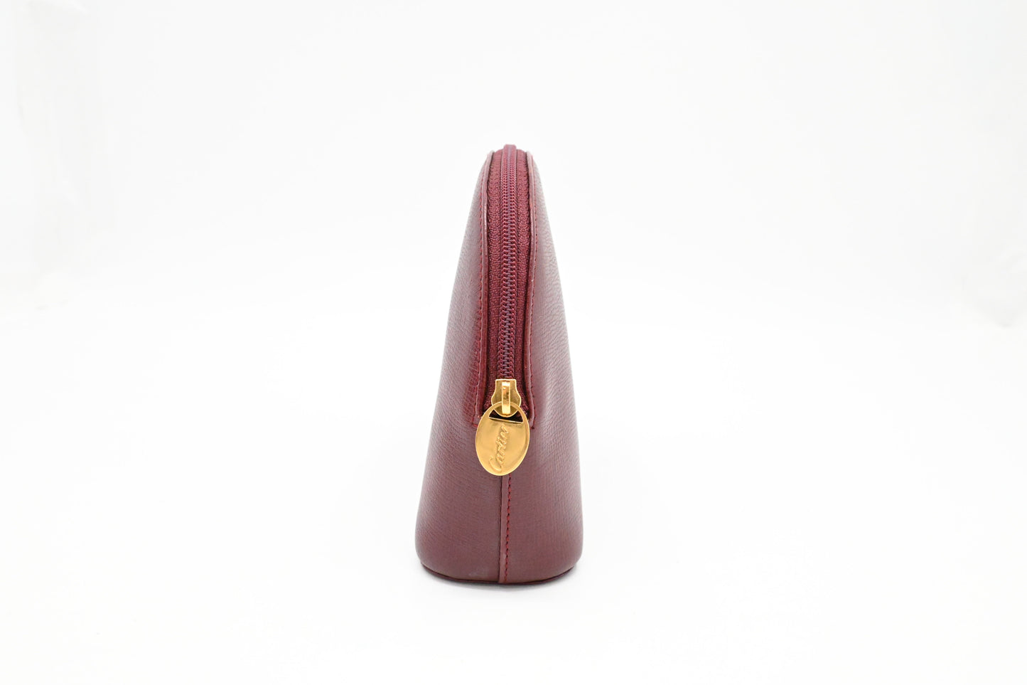 Cartier Cosmetics Pouch in Burgundy Leather