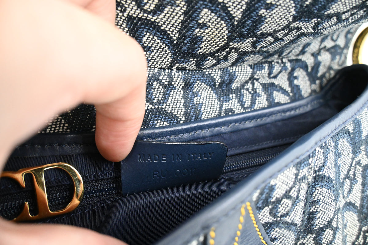 Dior Saddle Bag in Blue Oblique Canvas