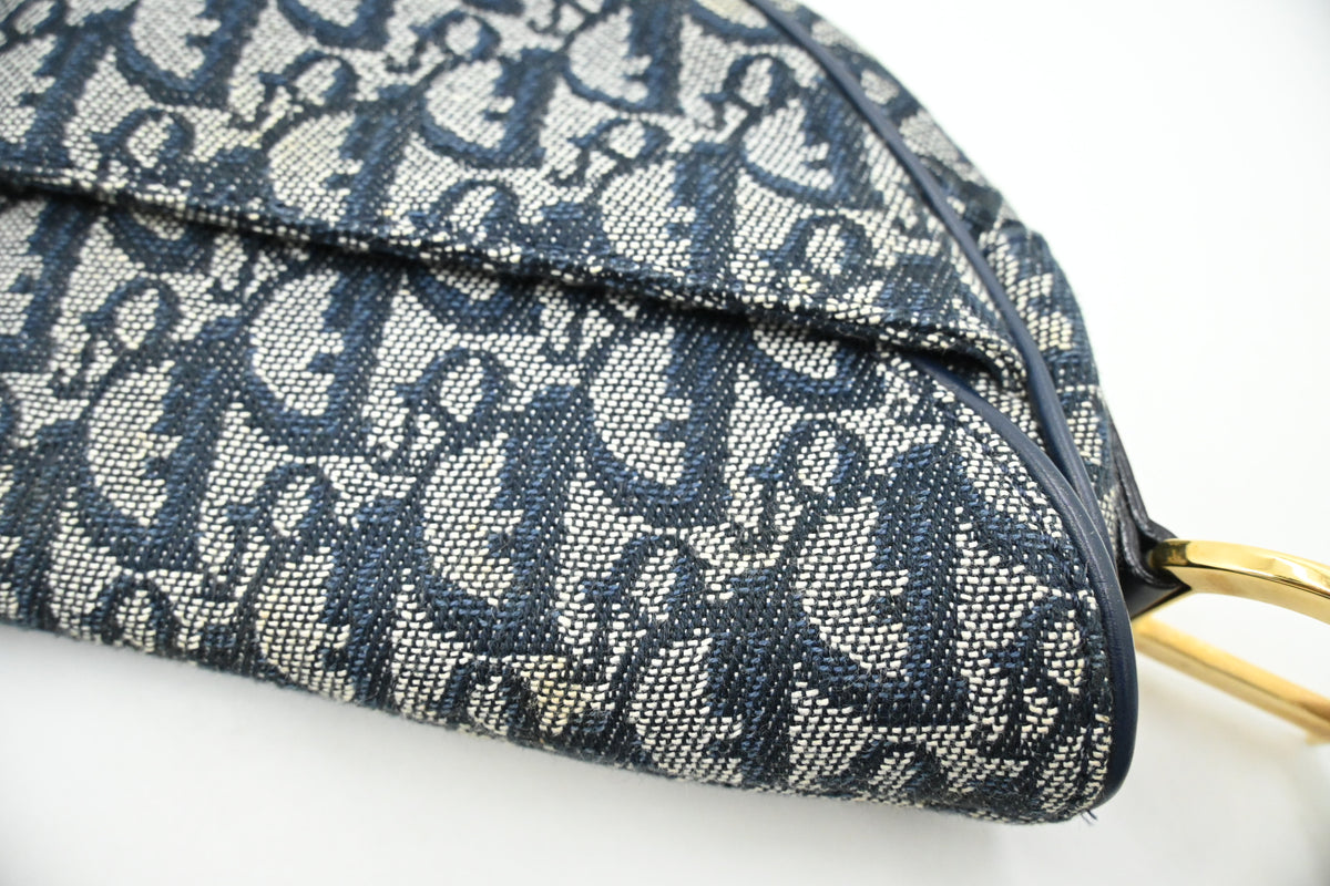 Dior Saddle Bag in Blue Oblique Canvas