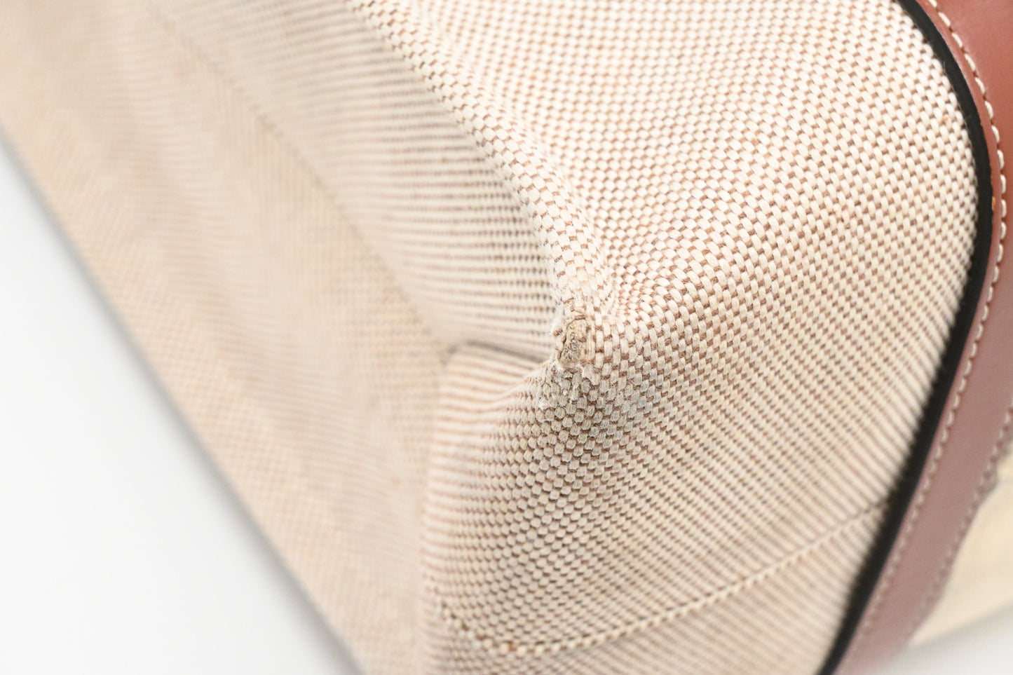 Chloe Medium Woody Tote in Beige Canvas