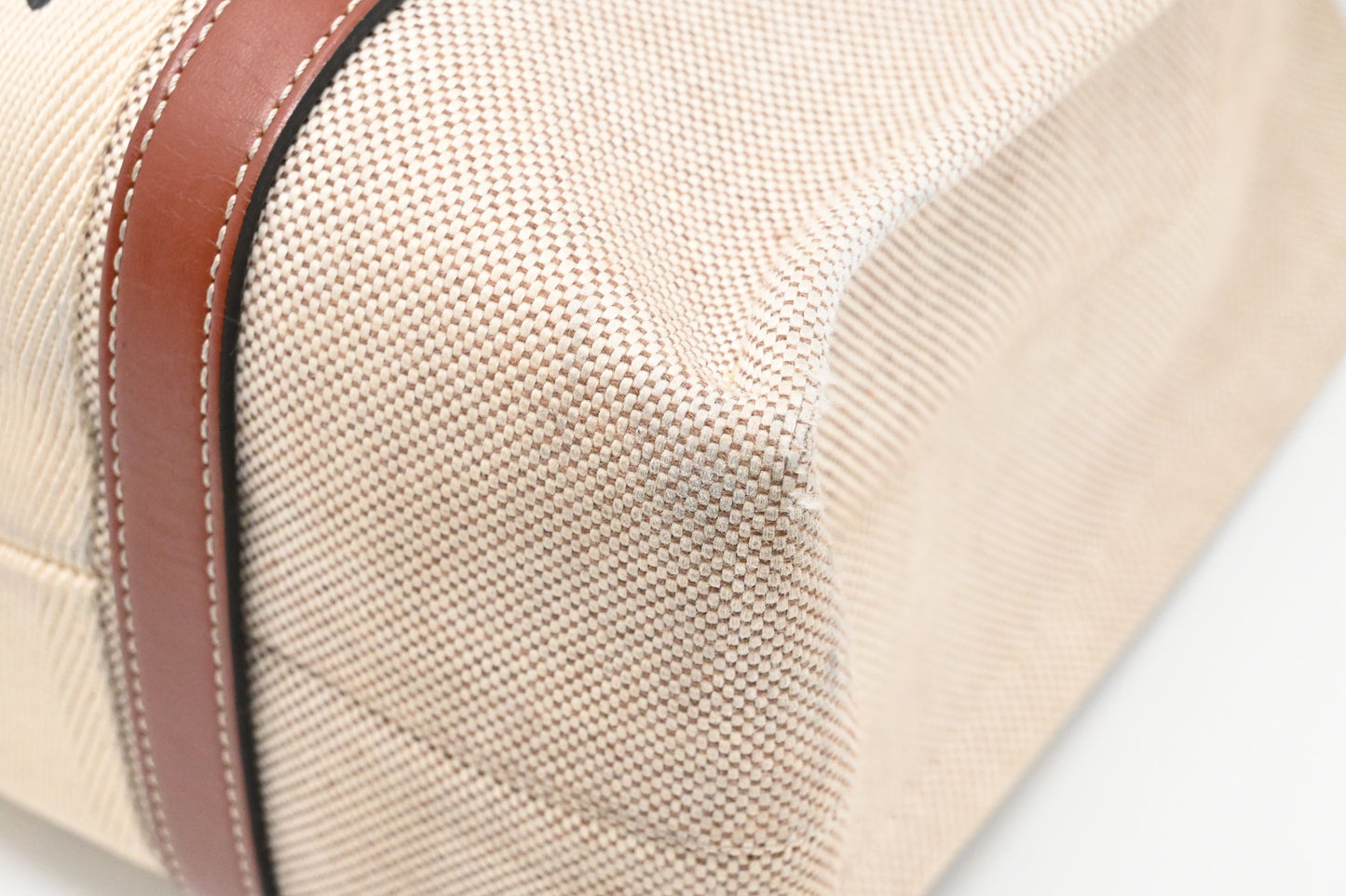 Chloe Medium Woody Tote in Beige Canvas