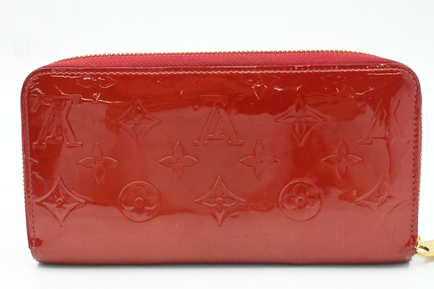 Louis Vuitton Long Zippy Wallet in Red Vernis Leather