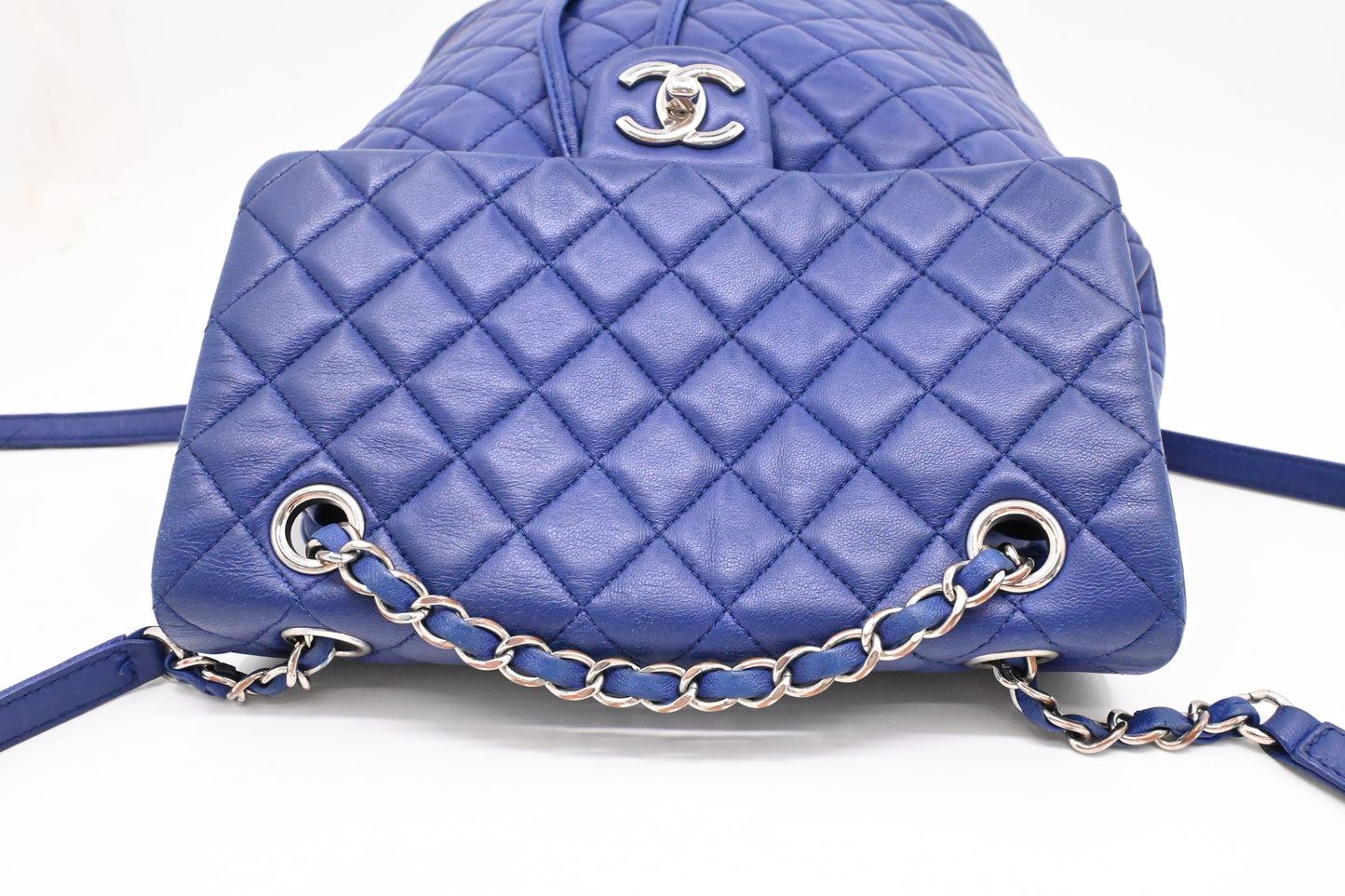 Chanel Urban Spirit Backpack in Blue Matelassé Leather