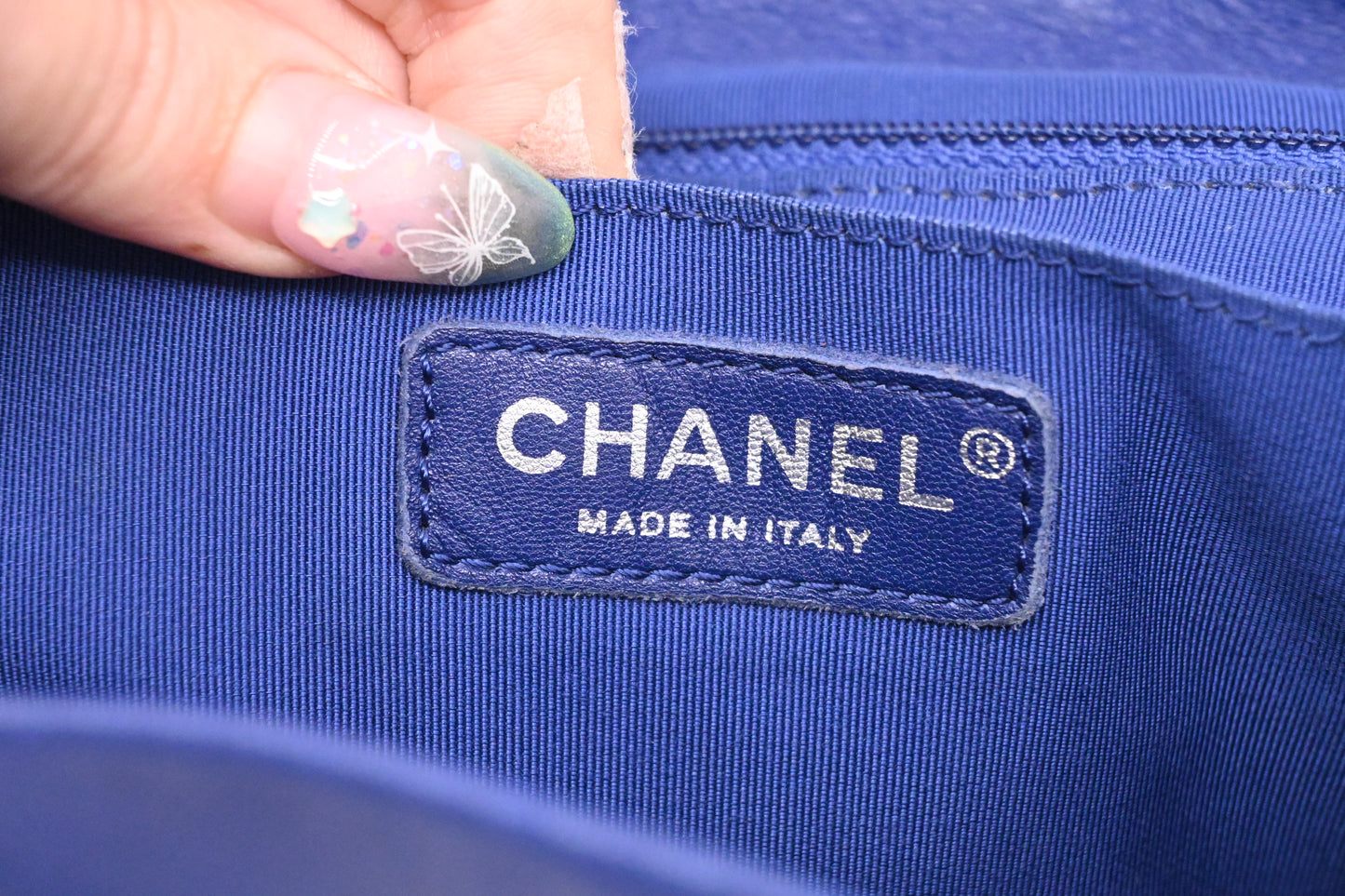 Chanel Urban Spirit Backpack in Blue Matelassé Leather