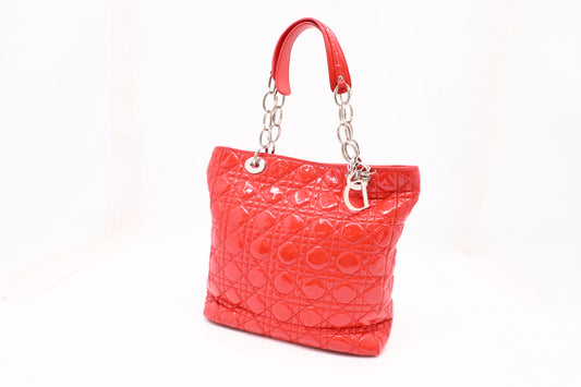 Dior Tote in Red Cannage Patent Leather