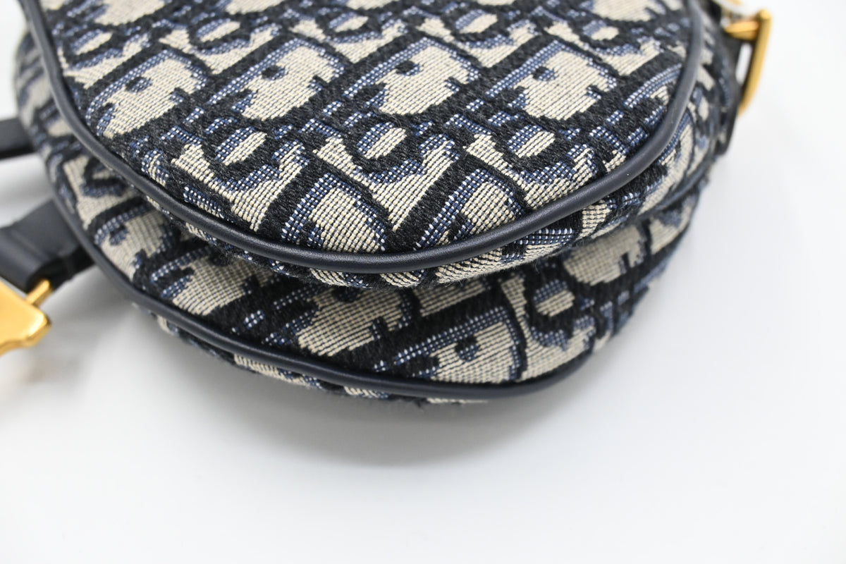 Dior Small Saddle Bag in Blue Oblique Canvas