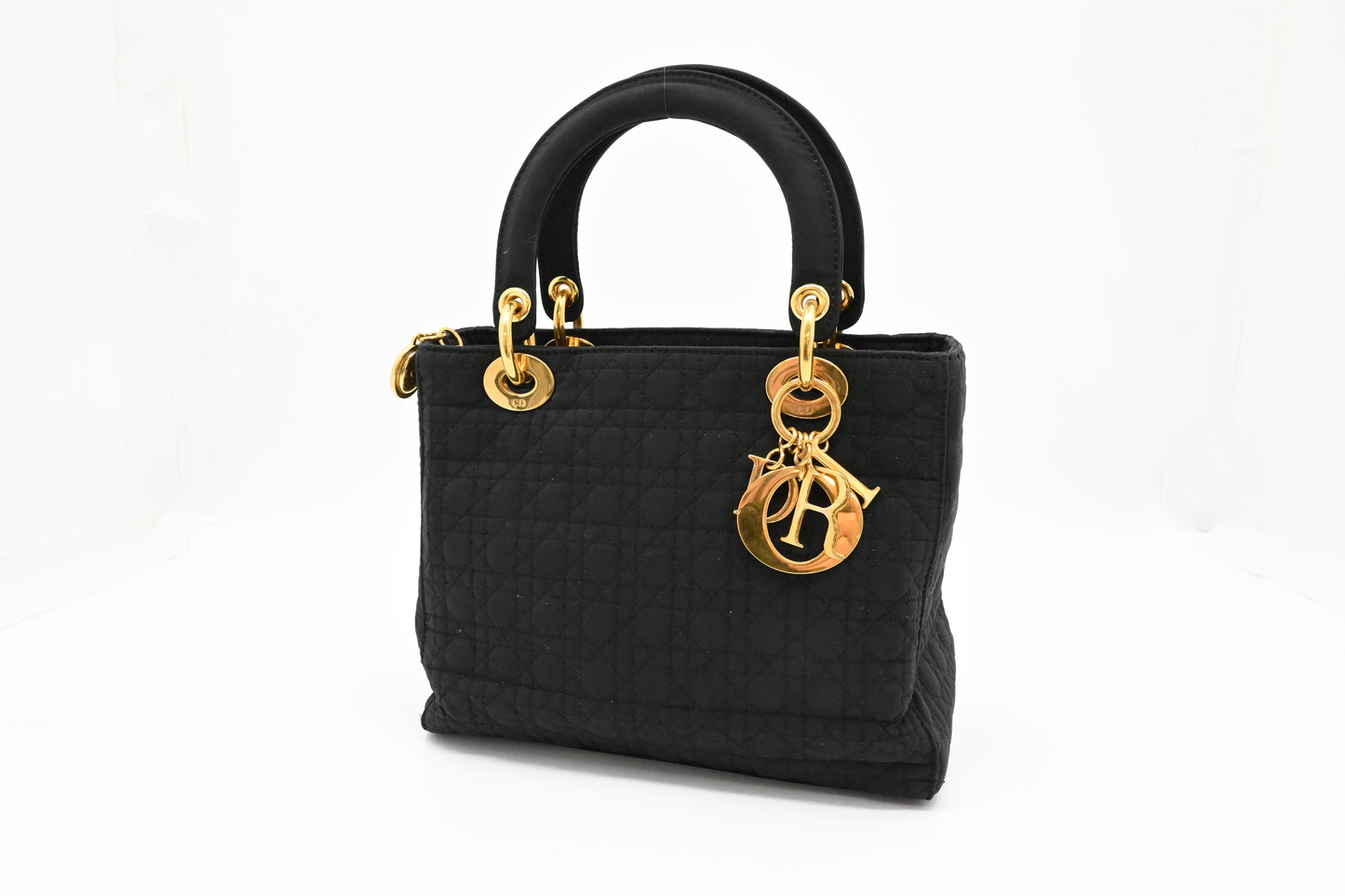 Dior Small Lady Dior in Black Cannage Nylon
