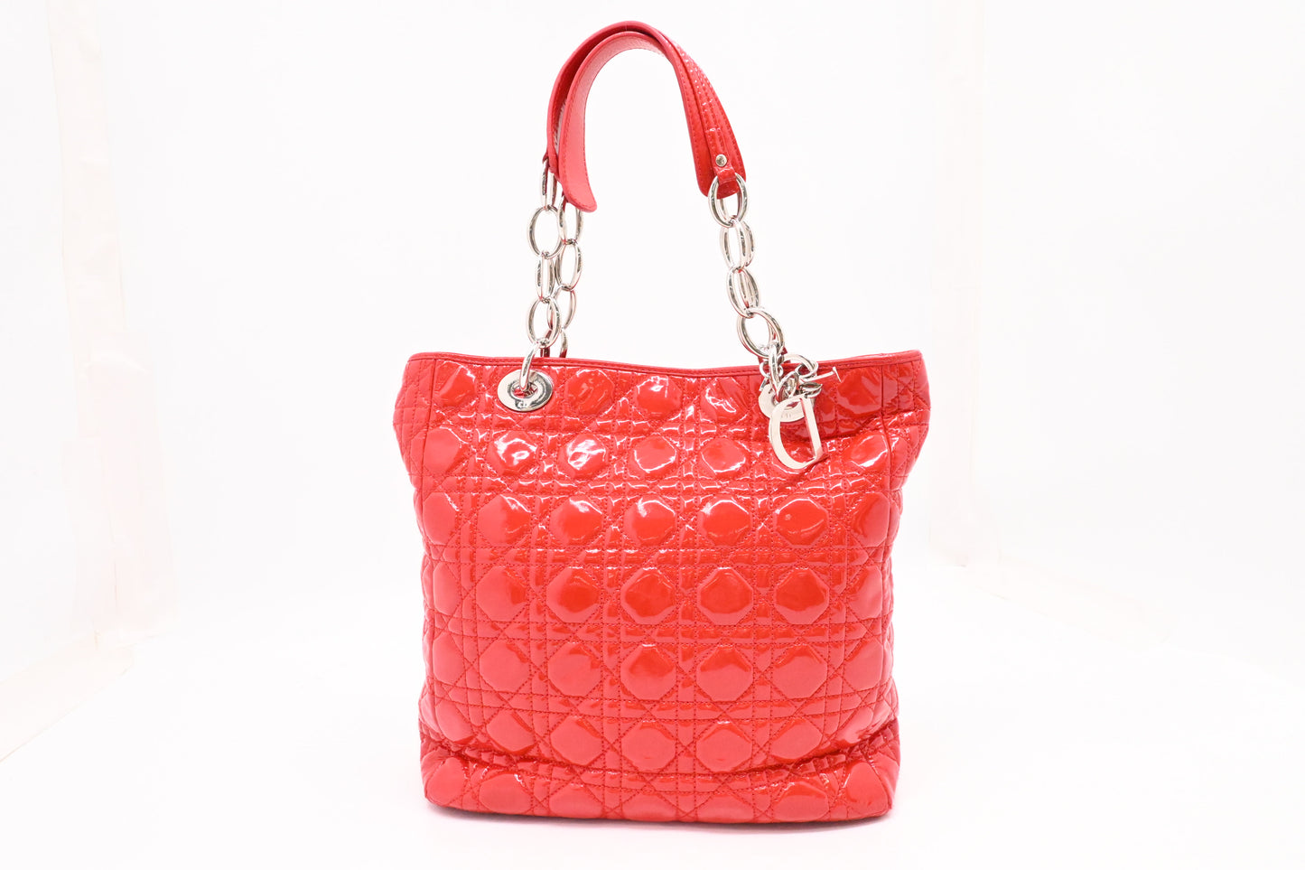 Dior Tote in Red Cannage Patent Leather