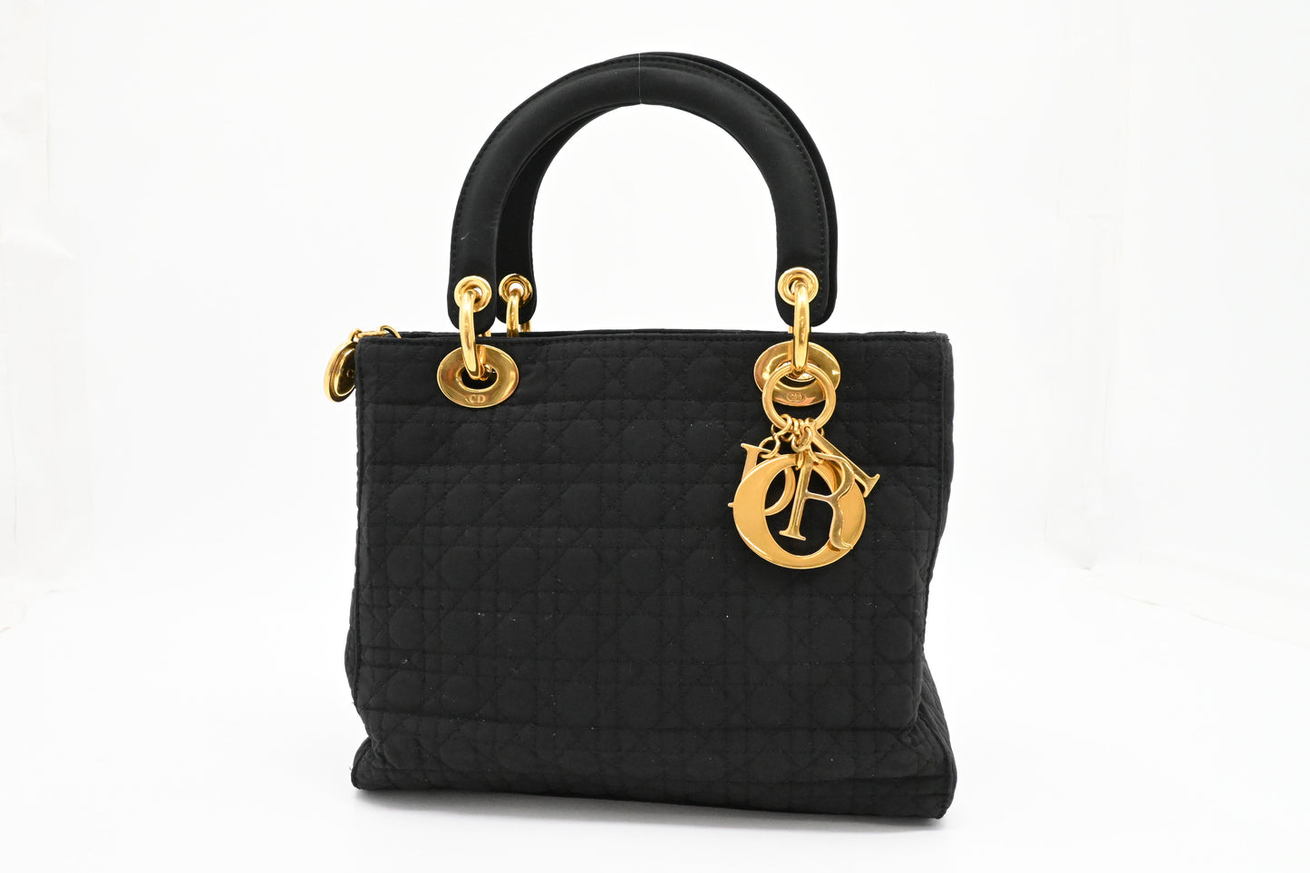Dior Small Lady Dior in Black Cannage Nylon