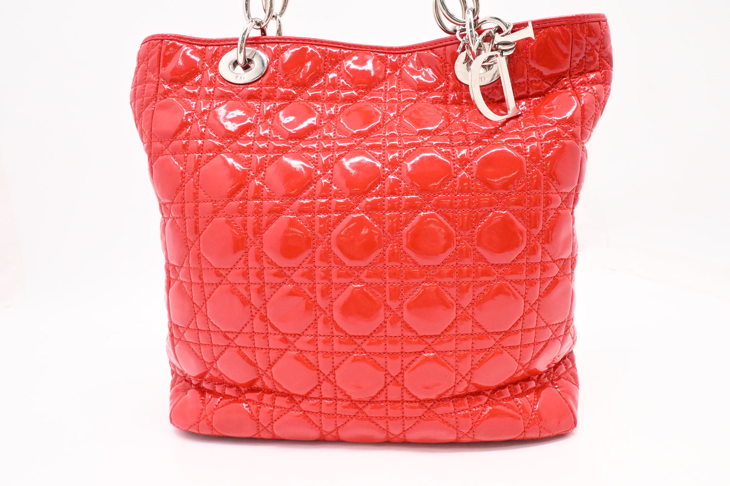 Dior Tote in Red Cannage Patent Leather