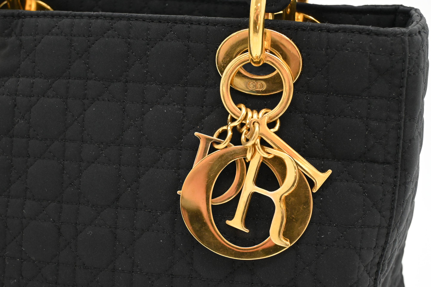 Dior Small Lady Dior in Black Cannage Nylon