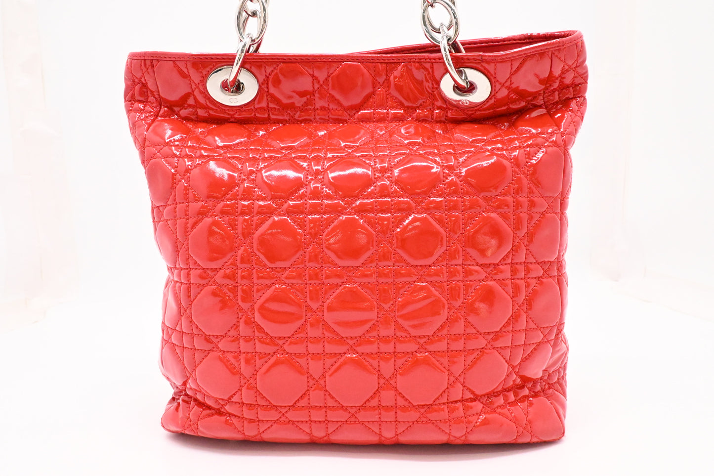 Dior Tote in Red Cannage Patent Leather