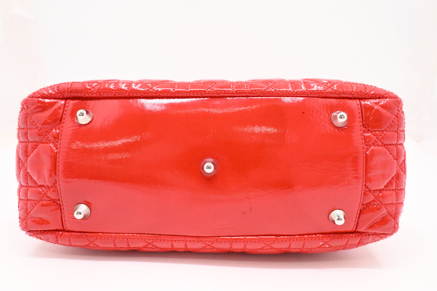 Dior Tote in Red Cannage Patent Leather