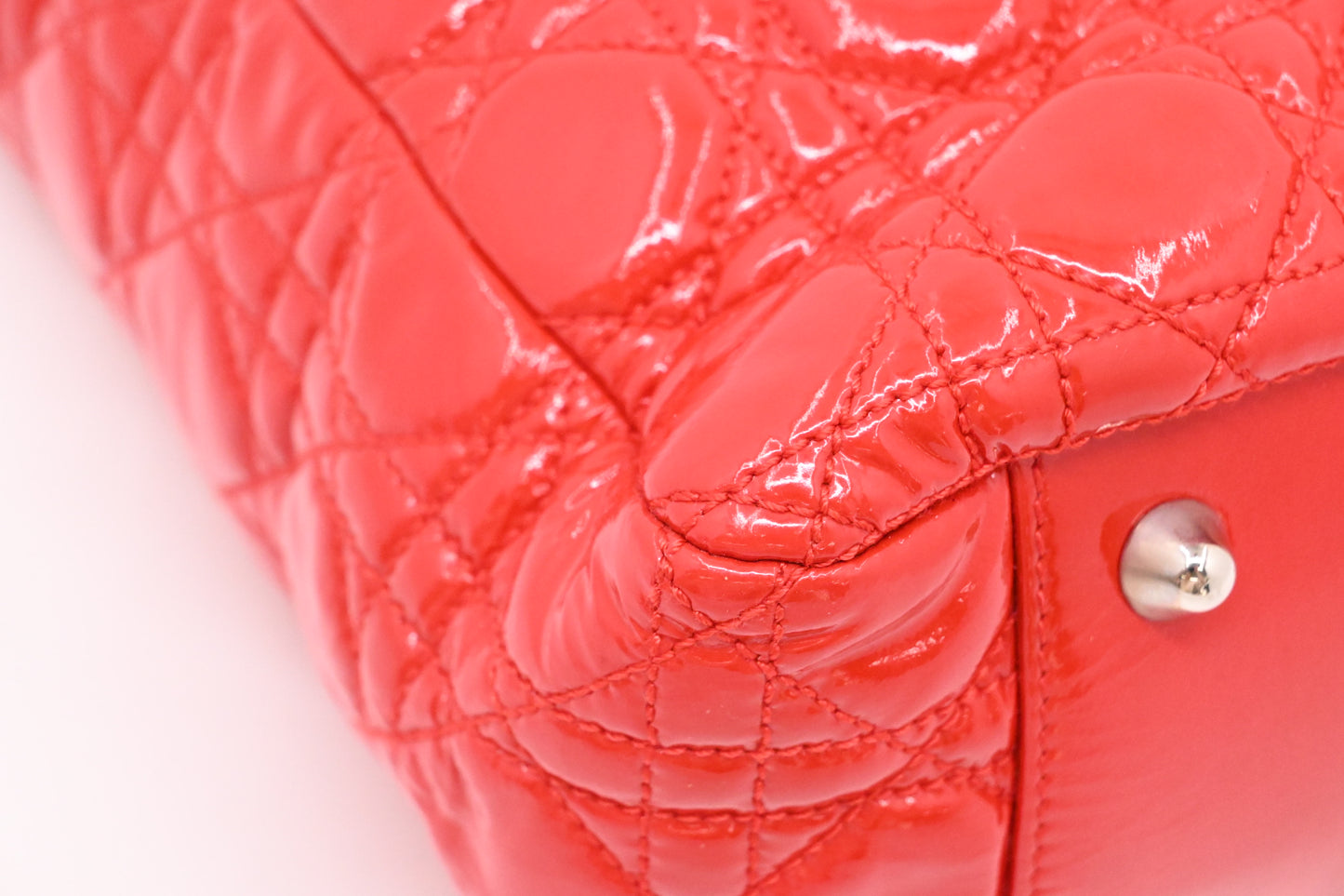 Dior Tote in Red Cannage Patent Leather