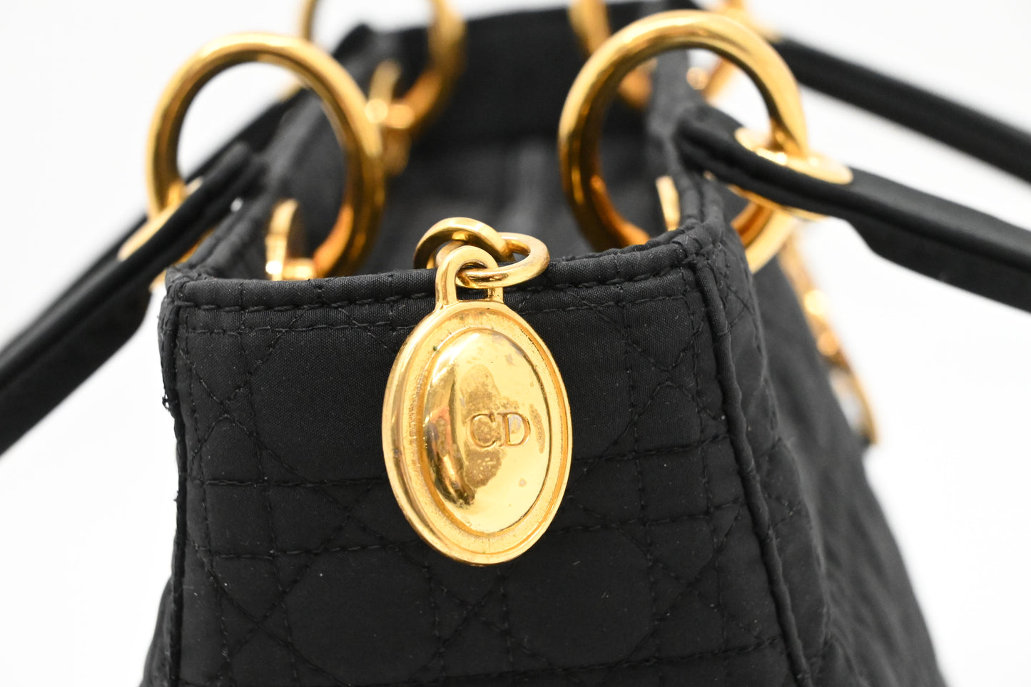 Dior Small Lady Dior in Black Cannage Nylon