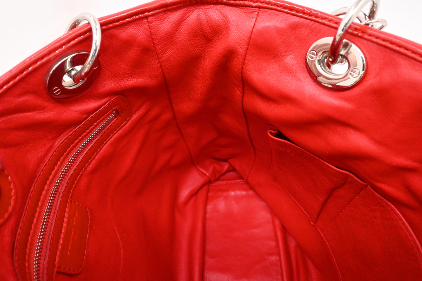 Dior Tote in Red Cannage Patent Leather