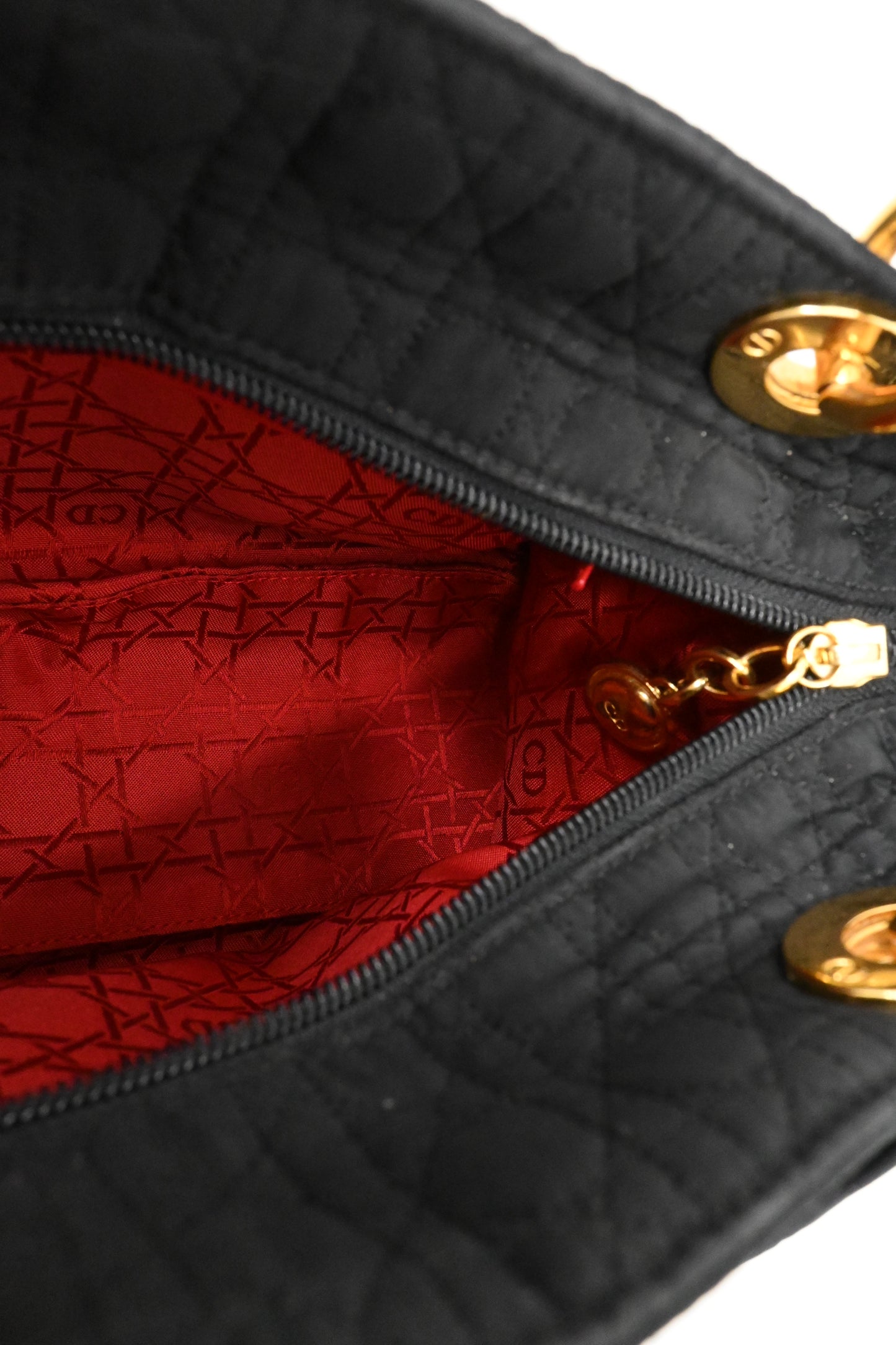 Dior Small Lady Dior in Black Cannage Nylon