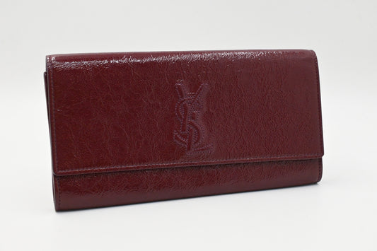 Yves Saint Laurent Clutch in Bordeaux Patent Leahter