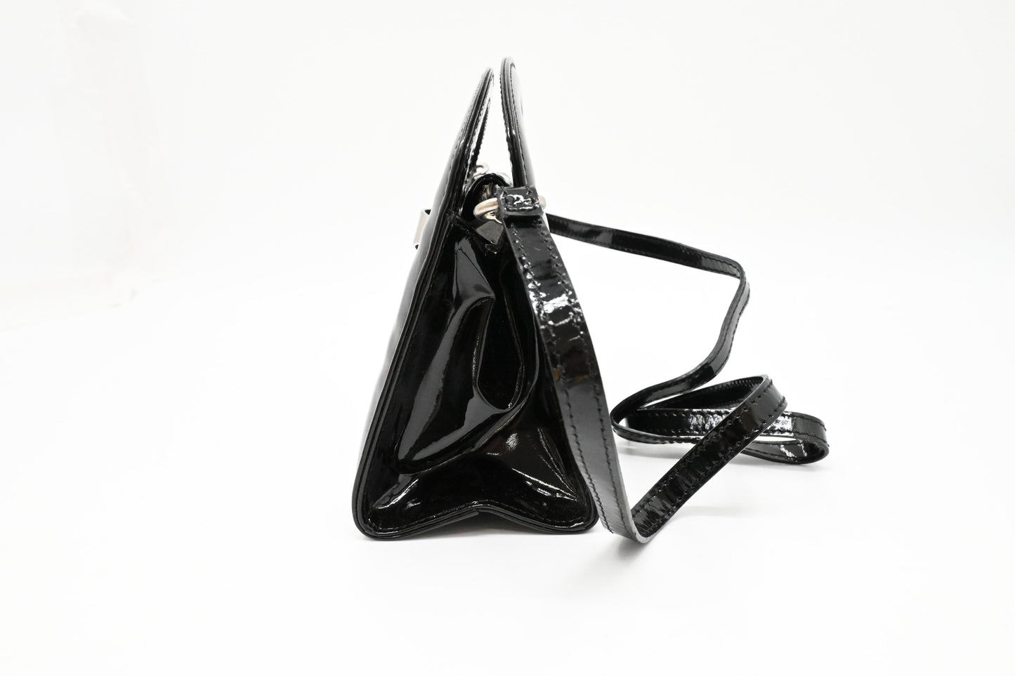 Loewe Two Way Bag in Black Patent Leather