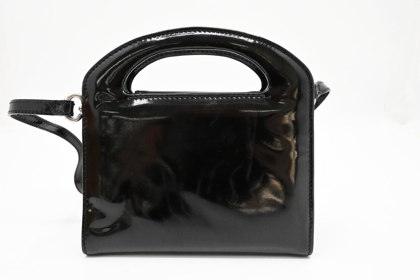 Loewe Two Way Bag in Black Patent Leather