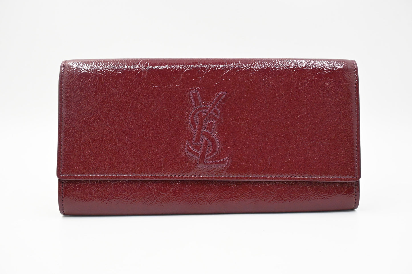 Yves Saint Laurent Clutch in Bordeaux Patent Leahter