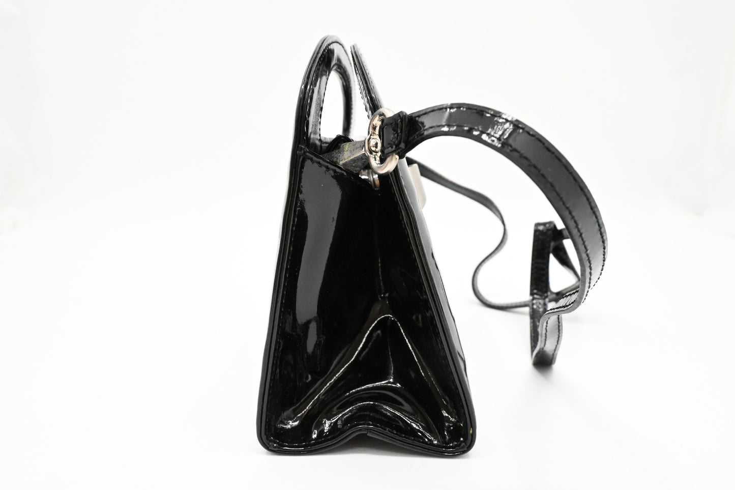 Loewe Two Way Bag in Black Patent Leather