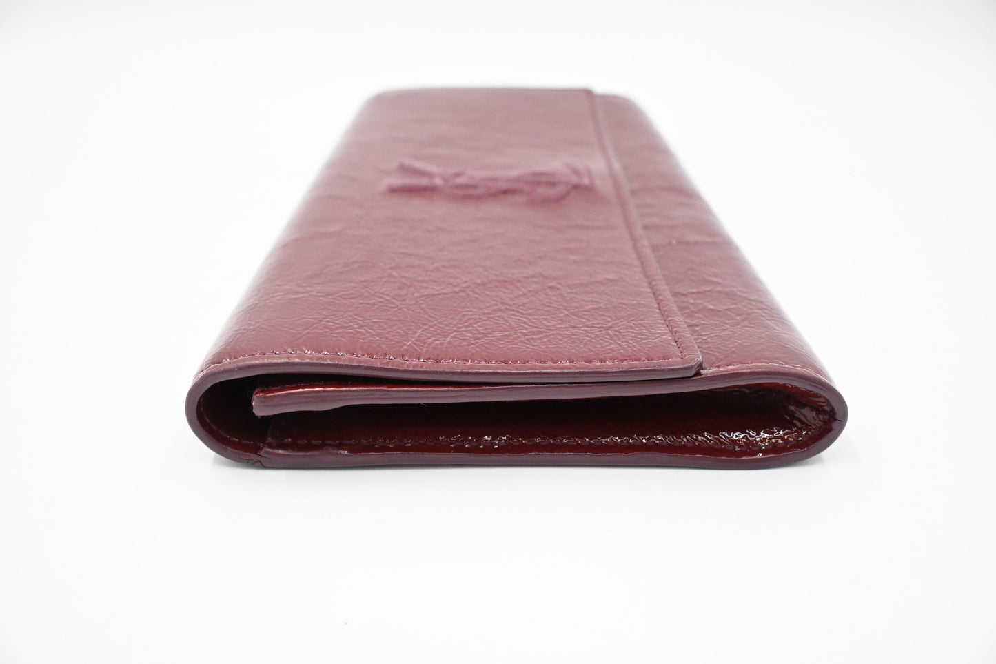 Yves Saint Laurent Clutch in Bordeaux Patent Leahter