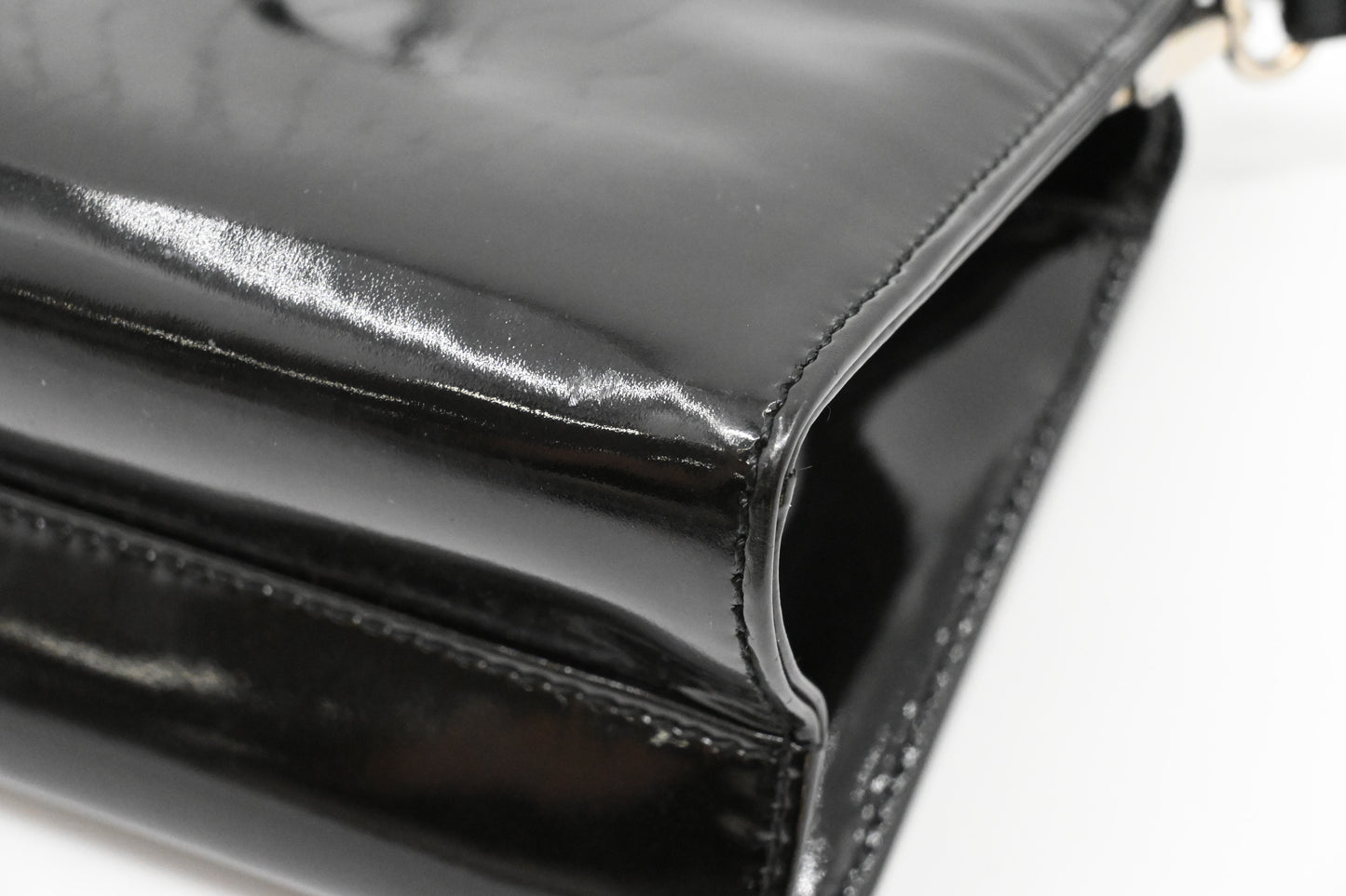 Loewe Two Way Bag in Black Patent Leather