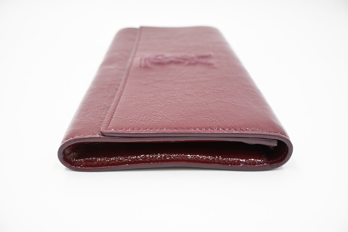 Yves Saint Laurent Clutch in Bordeaux Patent Leahter