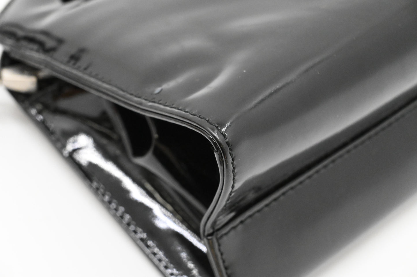 Loewe Two Way Bag in Black Patent Leather