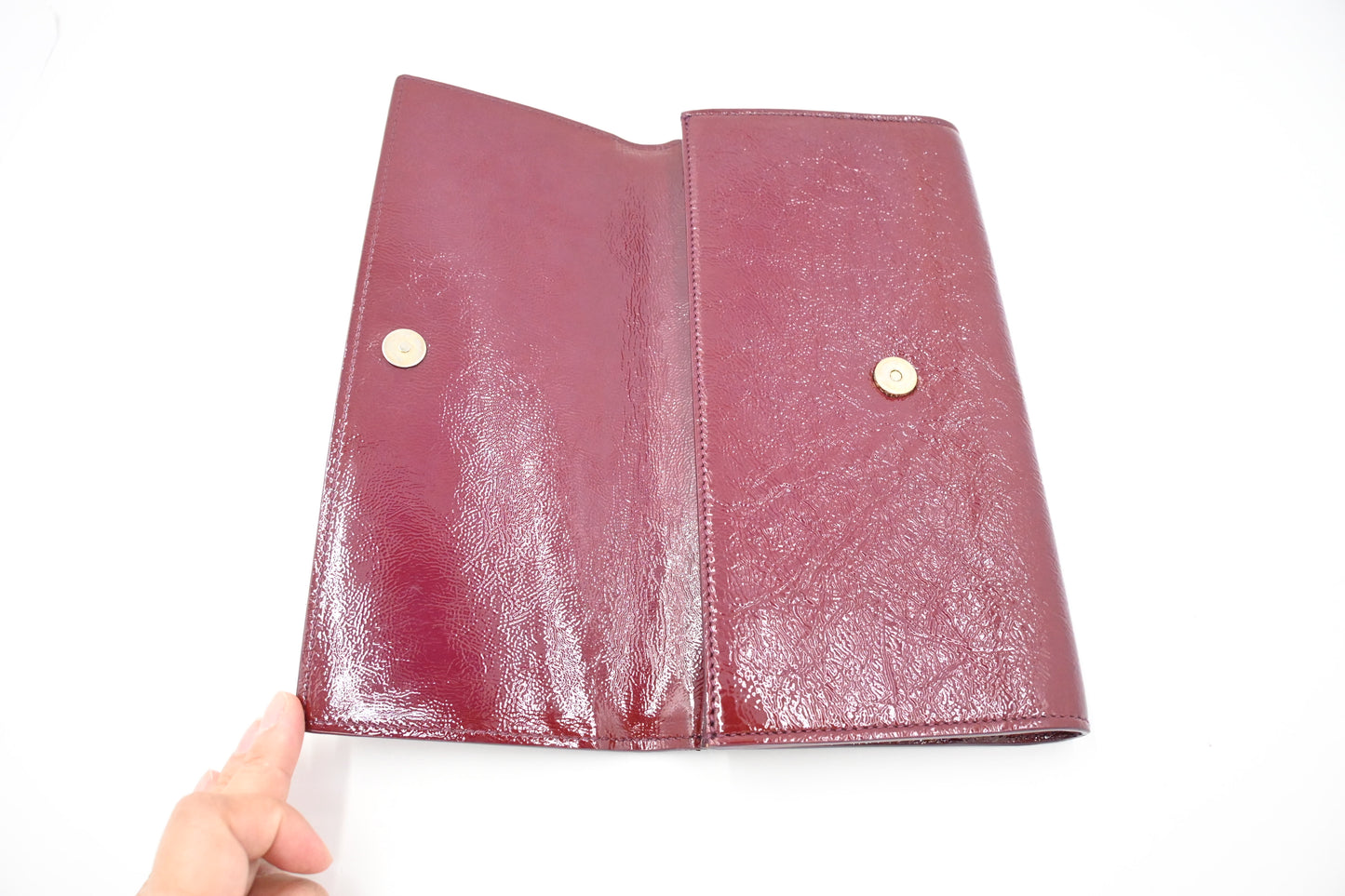 Yves Saint Laurent Clutch in Bordeaux Patent Leahter