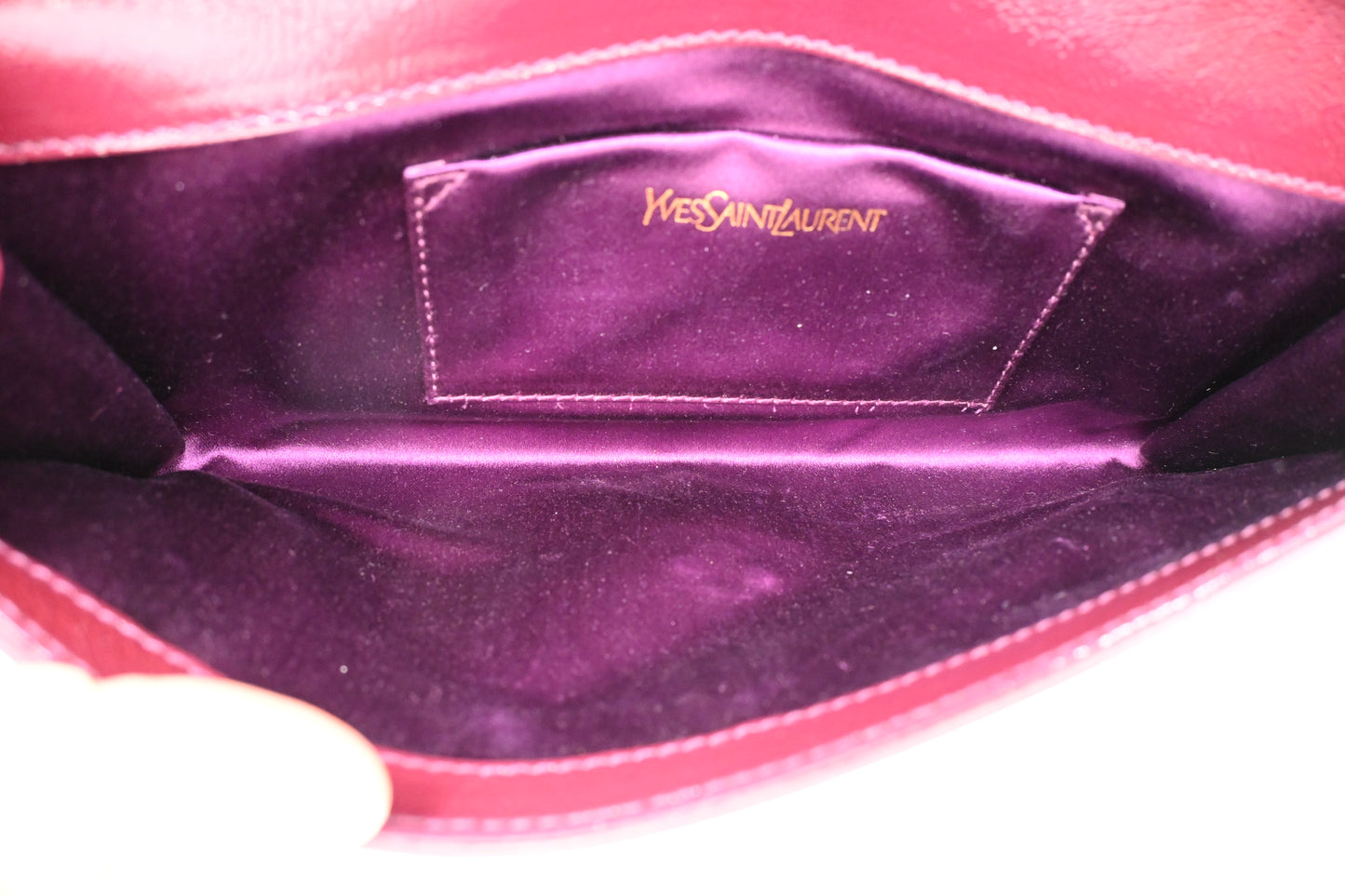 Yves Saint Laurent Clutch in Bordeaux Patent Leahter