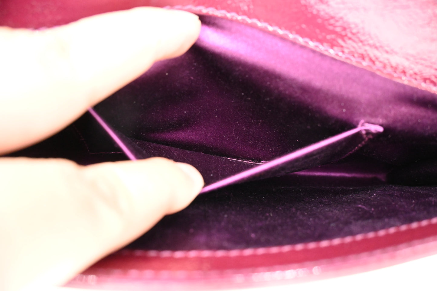 Yves Saint Laurent Clutch in Bordeaux Patent Leahter