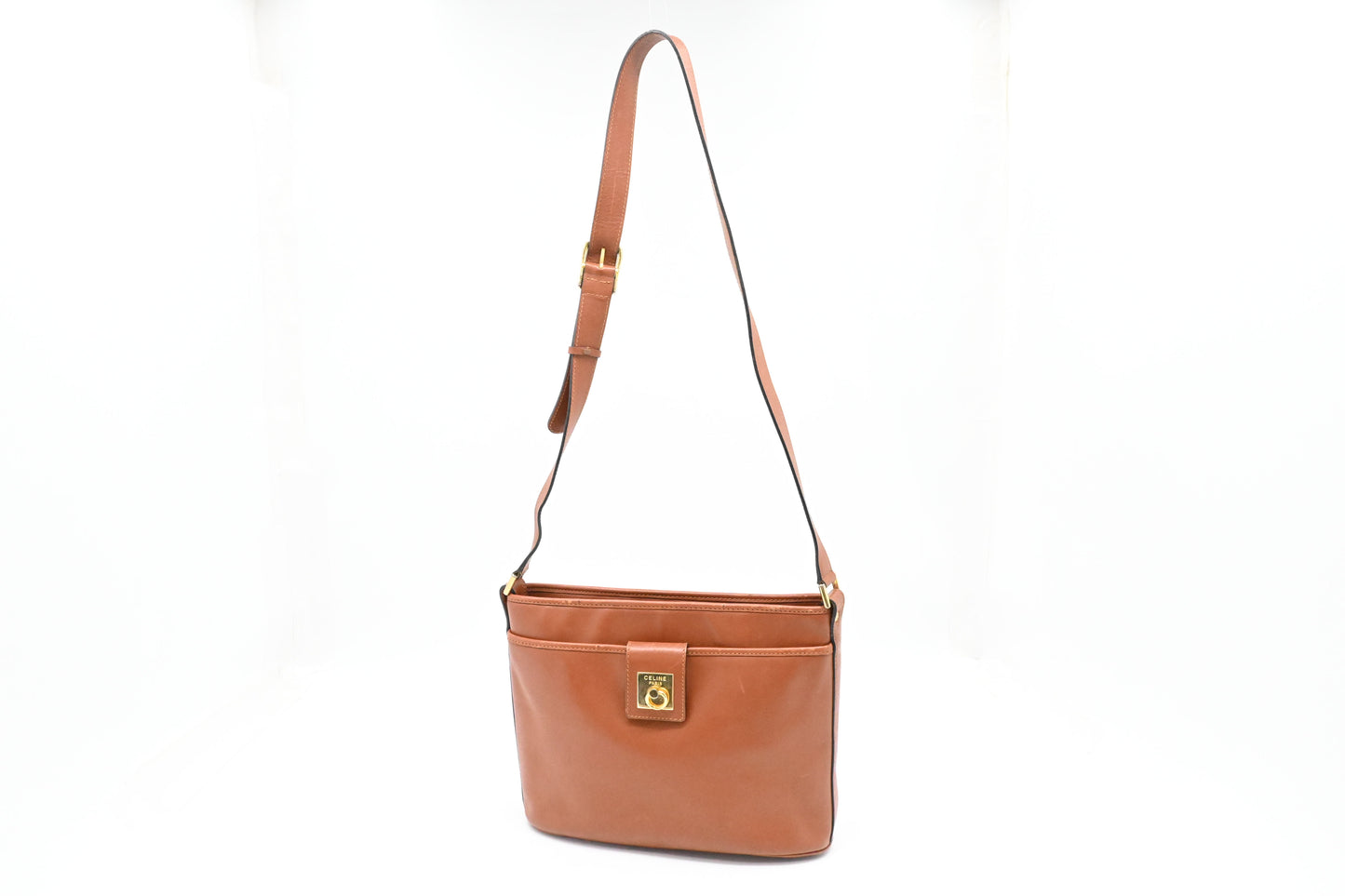 Celine Shoulder Bag in Brown Leather