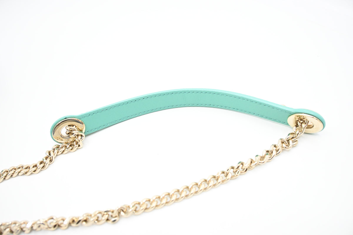 Dior Mini Lady Dior in Aquamarina Cannage Leather