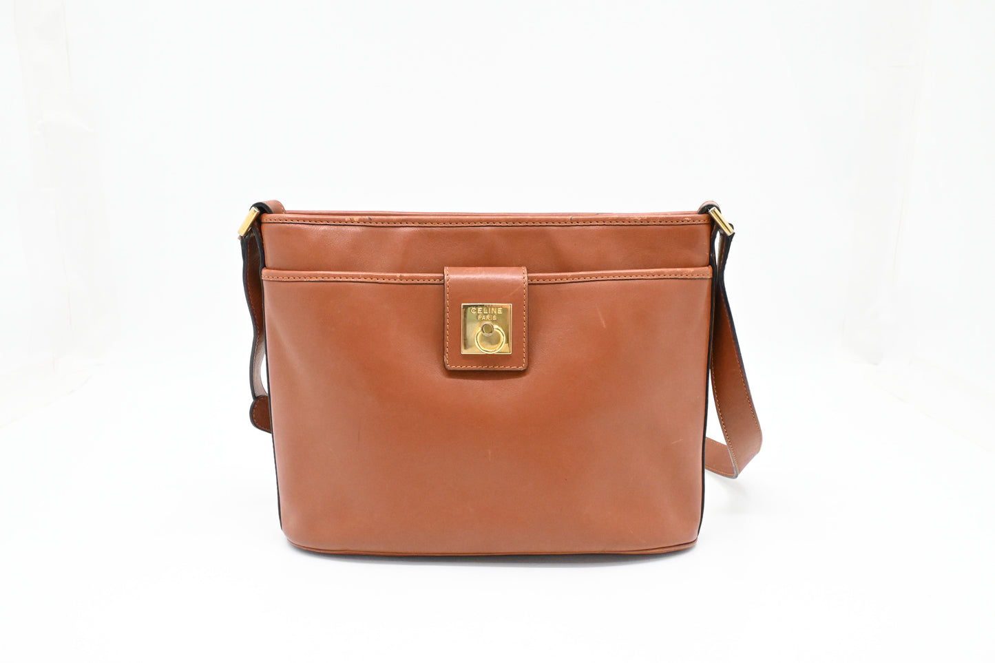 Celine Shoulder Bag in Brown Leather