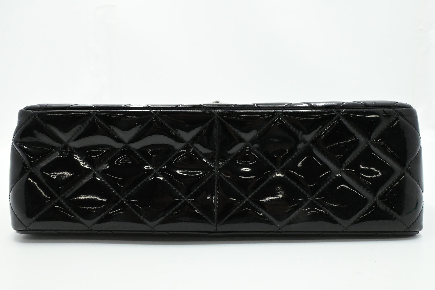 Chanel Jumbo Flap in Black Matelasse Patent Leather