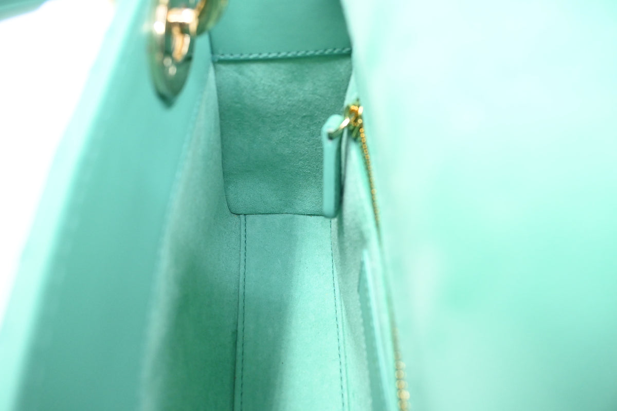 Dior Mini Lady Dior in Aquamarina Cannage Leather