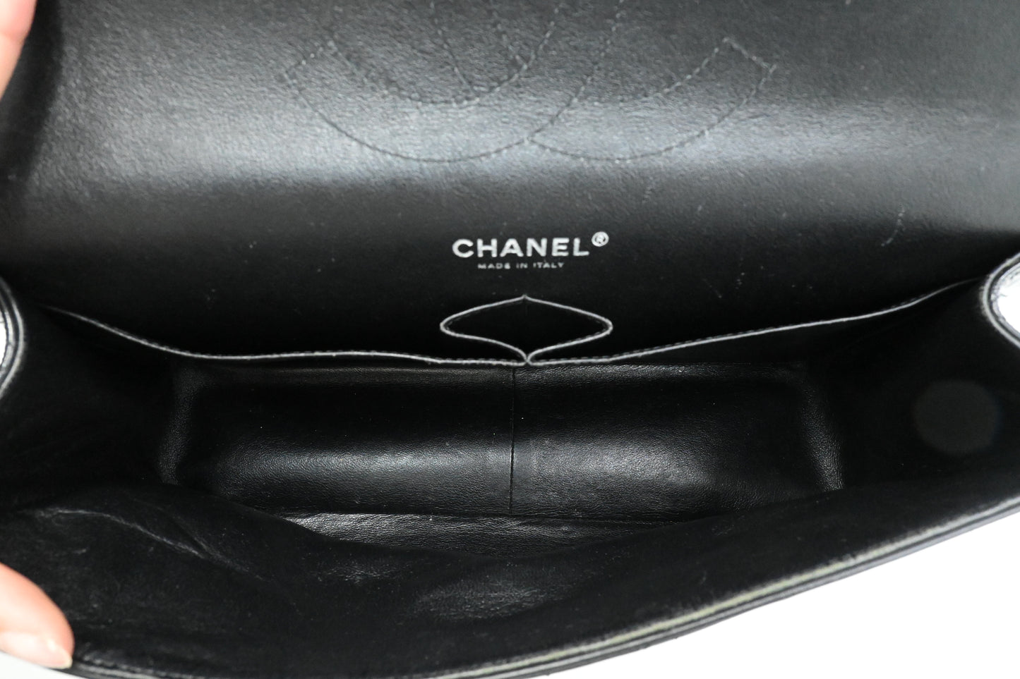 Chanel Jumbo Flap in Black Matelasse Patent Leather