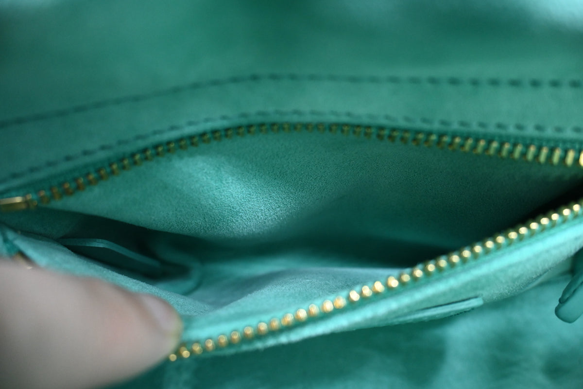 Dior Mini Lady Dior in Aquamarina Cannage Leather