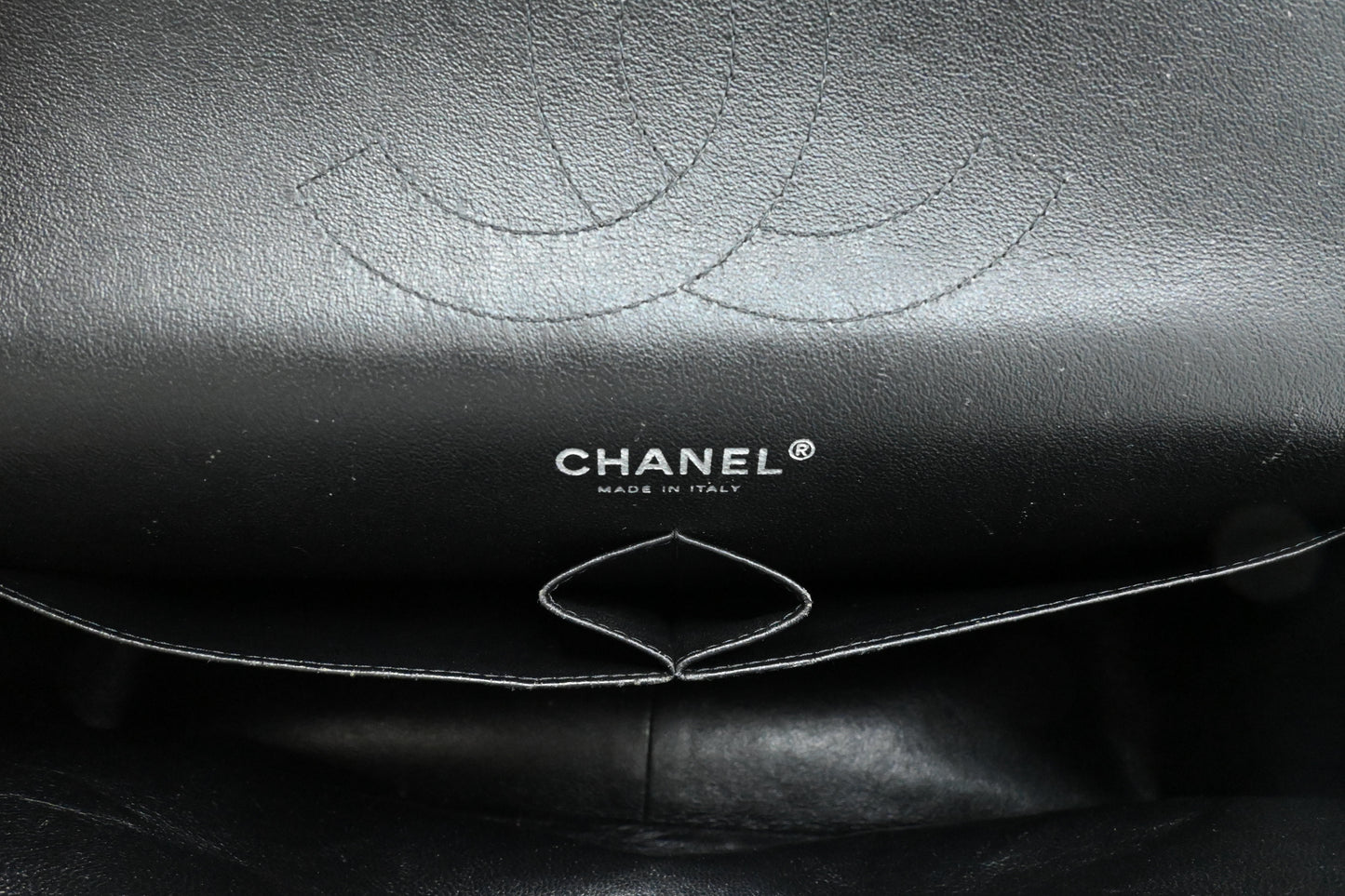 Chanel Jumbo Flap in Black Matelasse Patent Leather