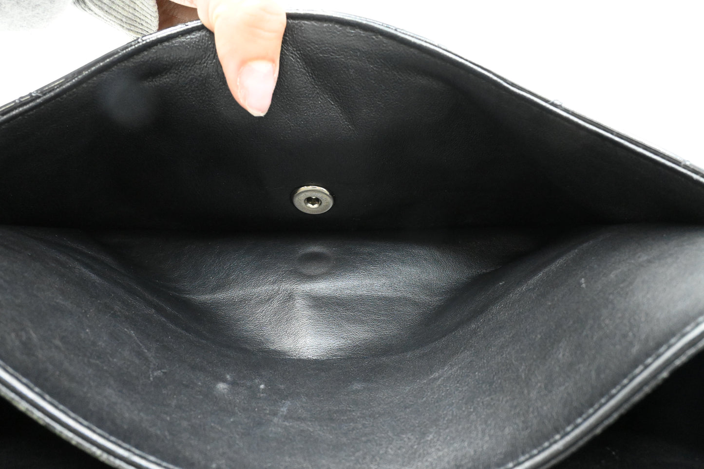 Chanel Jumbo Flap in Black Matelasse Patent Leather