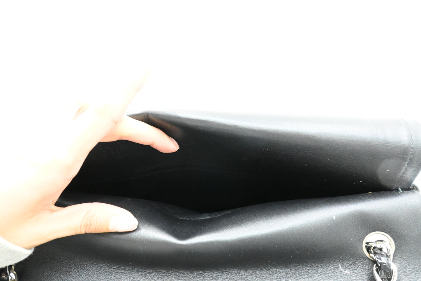 Chanel Jumbo Flap in Black Matelasse Patent Leather