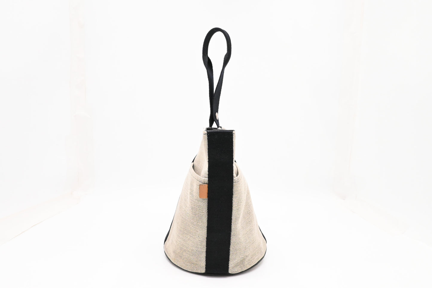 Hermes Saxo MM in Black and White Canvas