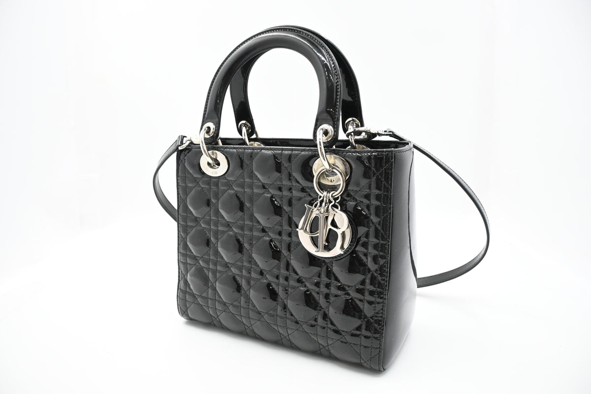 Dior Lady Dior in Black Cannage Patent Leather